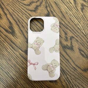 pink bear bow iphone 15 case